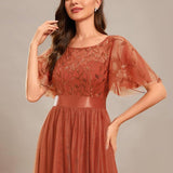 Kısa Kollu Abiye Elbise