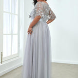 Kısa Kollu Abiye Elbise