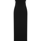 Lorde Taş İşlemeli Krep Maxi Elbise – Siyah