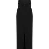 Lorde Taş İşlemeli Krep Maxi Elbise – Siyah