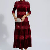 Dekolte Detaylı Maxi Elbise