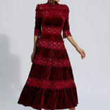 Dekolte Detaylı Maxi Elbise