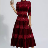 Dekolte Detaylı Maxi Elbise