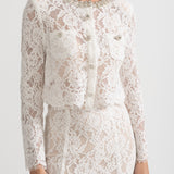 Işıltılı Yaka Süslemeli ve Midi Etekli Dantel Takımı