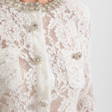 Işıltılı Yaka Süslemeli ve Midi Etekli Dantel Takımı