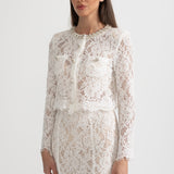 Işıltılı Yaka Süslemeli ve Midi Etekli Dantel Takımı