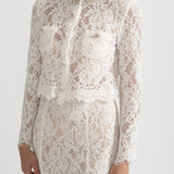 Işıltılı Yaka Süslemeli ve Midi Etekli Dantel Takımı