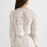 Işıltılı Yaka Süslemeli ve Midi Etekli Dantel Takımı