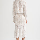 Işıltılı Yaka Süslemeli ve Midi Etekli Dantel Takımı