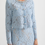 Işıltılı Yaka Süslemeli ve Midi Etekli Dantel Takımı