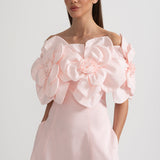 Çiçek Desenli Midi Elbise