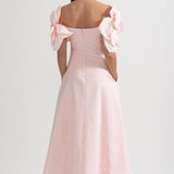 Çiçek Desenli Midi Elbise