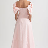 Çiçek Desenli Midi Elbise