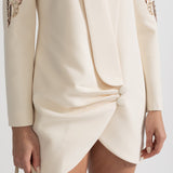 Karmaşık Omuz İşlemeli Drapeli Blazer