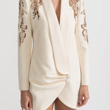 Karmaşık Omuz İşlemeli Drapeli Blazer