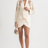 Karmaşık Omuz İşlemeli Drapeli Blazer