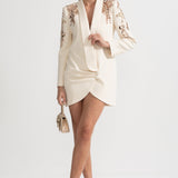 Karmaşık Omuz İşlemeli Drapeli Blazer