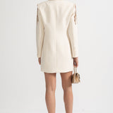 Karmaşık Omuz İşlemeli Drapeli Blazer