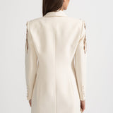 Karmaşık Omuz İşlemeli Drapeli Blazer