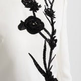 Beyaz Uzun Kollu Mini Elbise