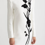 Beyaz Uzun Kollu Mini Elbise