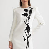 Beyaz Uzun Kollu Mini Elbise