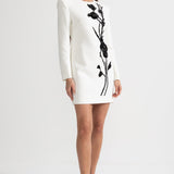 Beyaz Uzun Kollu Mini Elbise