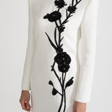 Beyaz Uzun Kollu Mini Elbise