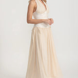 Dökümlü Maksi Etekli Zarif Elbise