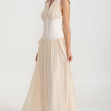 Dökümlü Maksi Etekli Zarif Elbise