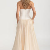 Dökümlü Maksi Etekli Zarif Elbise