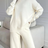 Düz Renk Balıkçı Yaka Örgü Set