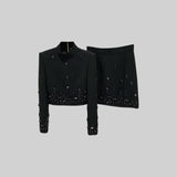 Elmas Süslemeli Mini Etekli Set