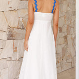 Daleyza Maxi Elbise - Beyaz/Mavi