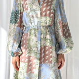 Baltimore Elbise - Kahverengi Paisley