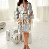 Baltimore Elbise - Kahverengi Paisley