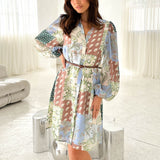 Baltimore Elbise - Kahverengi Paisley