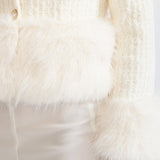 Beyaz Kürk Detaylı Palto