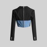 Çift Dokulu Denim Korse