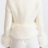 Beyaz Kürk Detaylı Palto