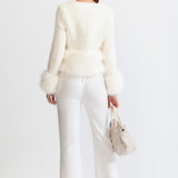 Beyaz Kürk Detaylı Palto