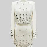 Elmas Süslemeli Mini Etekli Co-Ord