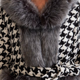 Kazayağı Desenli Yün Palto