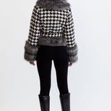 Kazayağı Desenli Yün Palto