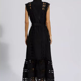 Siyah Kolsuz İçi Boş Maksi Elbise