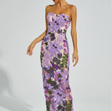 Leanna Çiçek İşlemeli Maksi Elbise