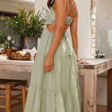 Bloom Askılı Maxi Elbise