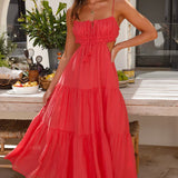 Bloom Askılı Maxi Elbise