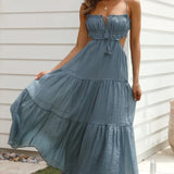 Bloom Askılı Maxi Elbise