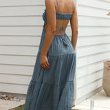 Bloom Askılı Maxi Elbise